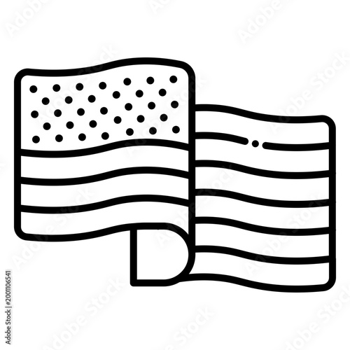 Waving American National Flag Fabric