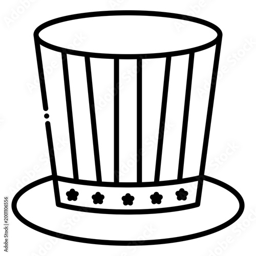 Patriotic Striped Tall Top Hat