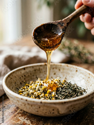 Herbal Home Rituals — Artisan Plant Medicine, Natural Remedies and Medicinal Tea Preparation in Warm Kitchen Setting