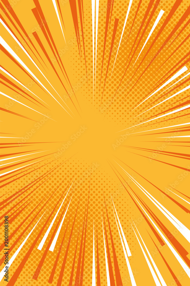 Obraz premium Yellow comic zoom lines background