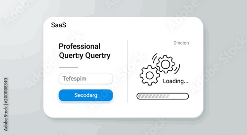 SaaS System Processing Dashboard with Progress Bar and Gears