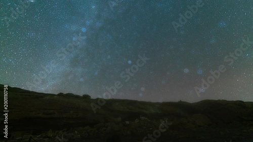 Timelapse of North Star over Chaco Canyon in New Mexico, USA