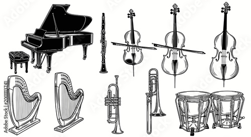 Classical Orchestral Musical Instruments Collection