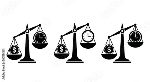 Obraz na płótnie Balancing the scales of finance and time A visual representation of economic and