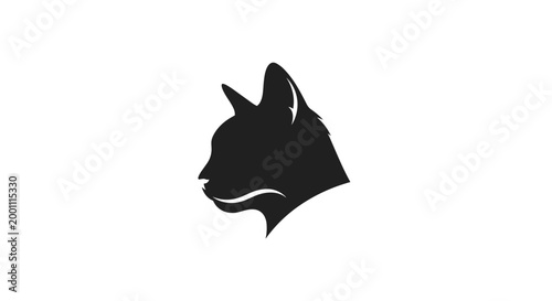 Black silhouette of a cat head.
