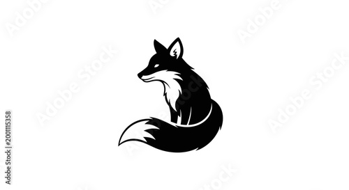 Black silhouette of a fox animal.