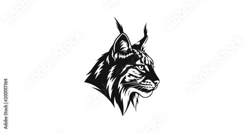 Detailed profile of a lynx head.