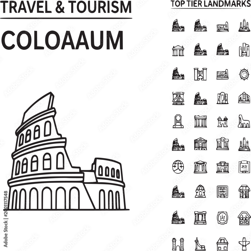 Fototapeta premium Travel and tourism infographic with top landmarks of Colombia flat vector illustration