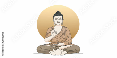 Buddha statue in meditation position.