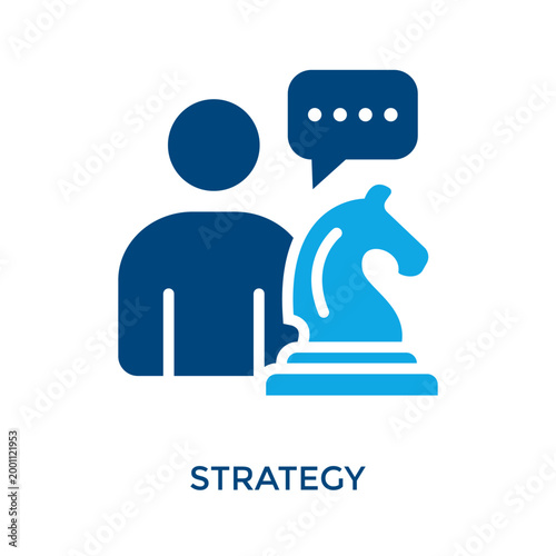 Strategy Icon Dual Tone Style. Vector Illustration For Graphic Design