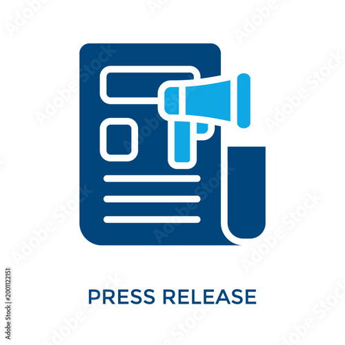 Press Release Icon Dual Tone Style. Vector Illustration For Graphic Design