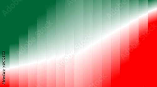Abstract gradient of green, white, and red stripes forming a diagonal pattern