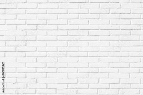 Modern white brick wall texture background for interior design and minimalist architectural backdrop with empty copy space
