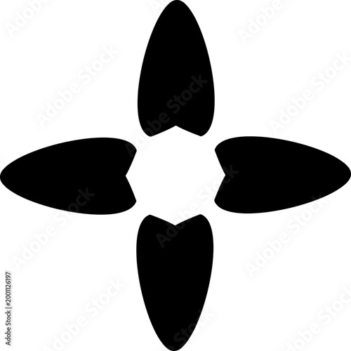 Bold Abstract Four-Point Geometric Petal Shape for Tech Logo
