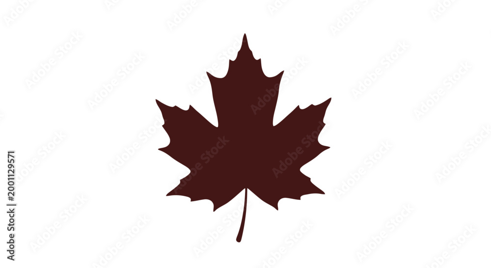 Fototapeta premium Red Maple Leaf Silhouette Illustration.