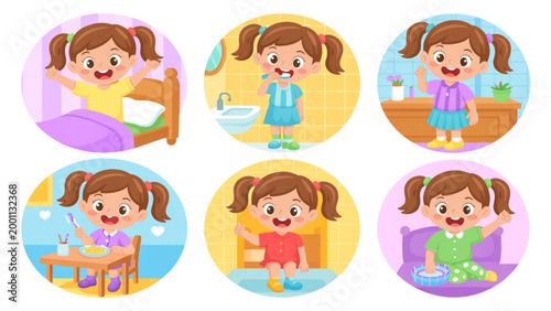 Happy children playing with bubbles