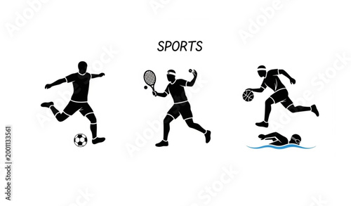 Hobby and recreation linear vector icon set for children and adults indoor and outdoor activities