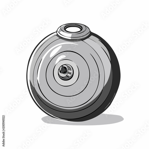 Gray Exercise Ball With Subtle Inflation And Valve Illustration