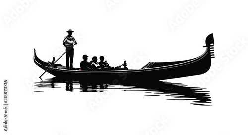 Venetian gondola silhouette a classic scene of romance and water transport in italy