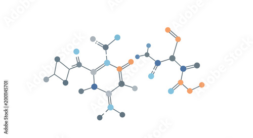 Molecular structure of a chemical compound.