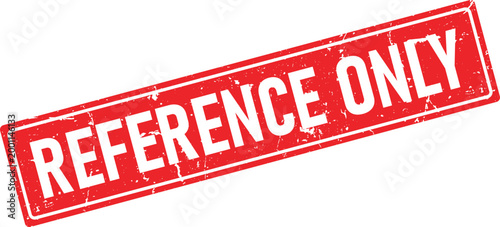 Grunge red ink stamp imprint with text reference only on a white background