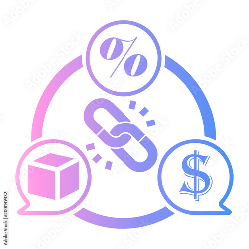 negotiation Line Gradient Icon