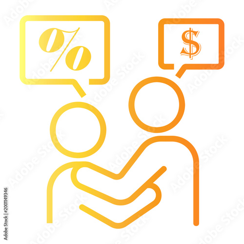 negotiation Line Gradient Icon