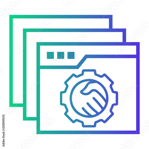 negotiation Line Gradient Icon