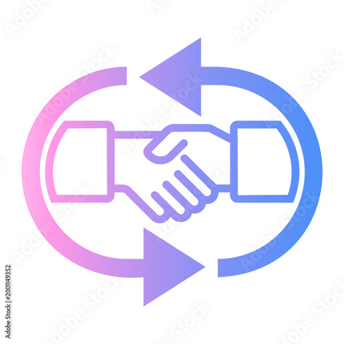 negotiation Line Gradient Icon