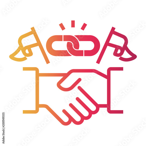 negotiation Line Gradient Icon