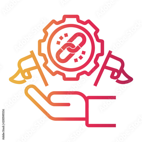 negotiation Line Gradient Icon