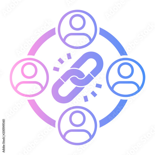 negotiation Line Gradient Icon