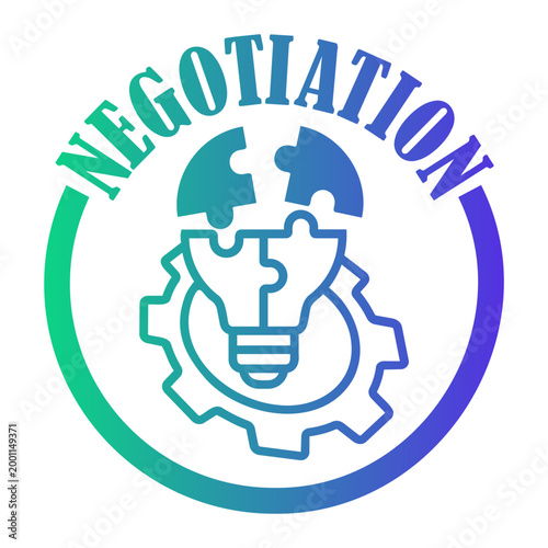 negotiation Line Gradient Icon