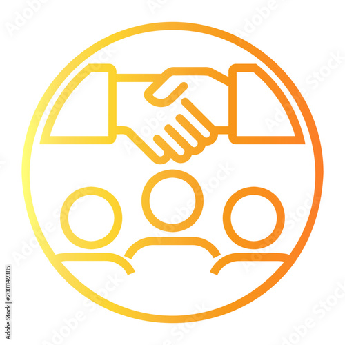 negotiation Line Gradient Icon
