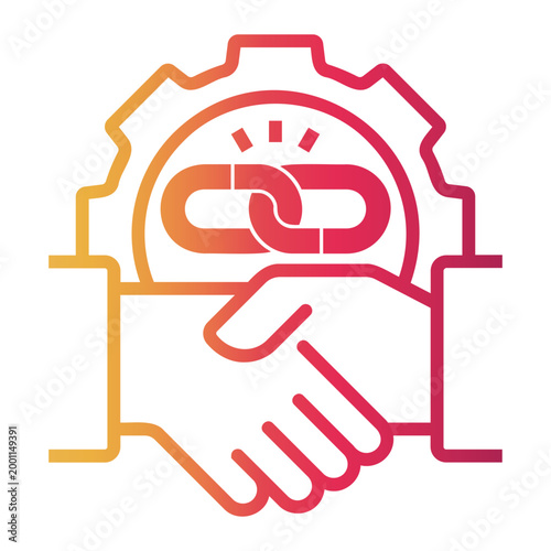 negotiation Line Gradient Icon