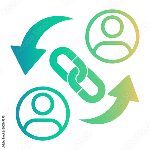 negotiation Line Gradient Icon