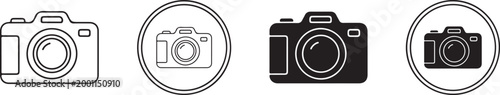 Camera icon set. photo camera icon. camera photography icon - stock vector.