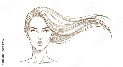 Woman with long flowing hair