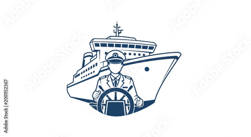Captain steering a large cruise ship.