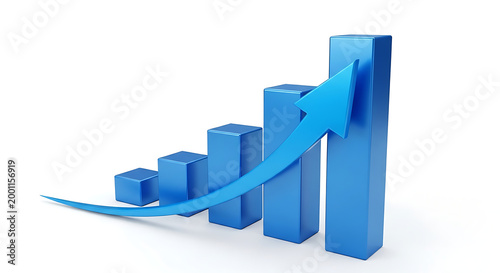 Rising blue bar chart with arrow showing financial growth and success business financial performance statistics analysis marketing investment progress strategy increase corporate planning Free Download Rising blue bar chart with arrow showing financial growth and success business financial performance statistics analysis marketing investment progress strategy increase corporate planning - GFXLoad