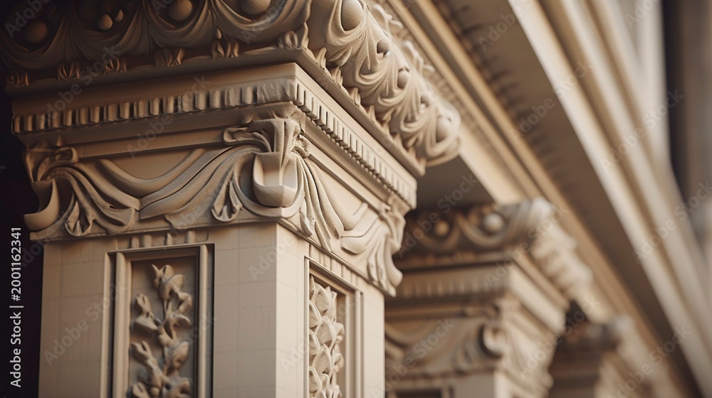 Obraz premium A photo of architectural molding on a vintage building.