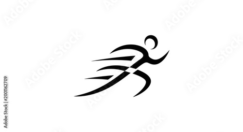 Photos Dynamic runner silhouette with motion blur effect, symbolizing speed and athleti
