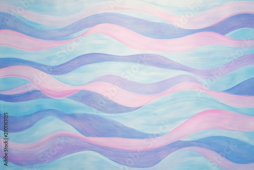 抽象的な波模様の絵画