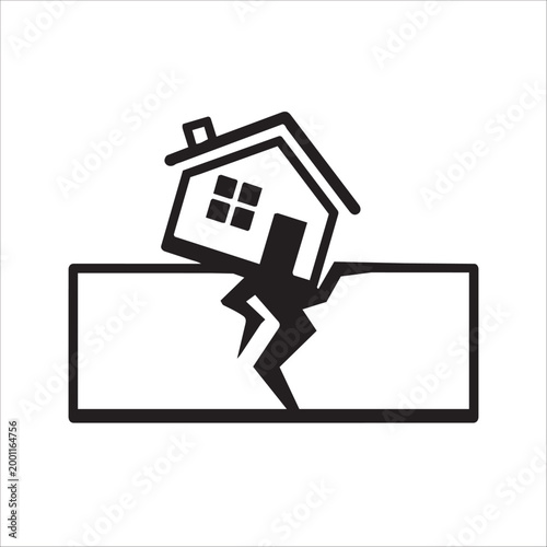Foto earthquake sign vector icon