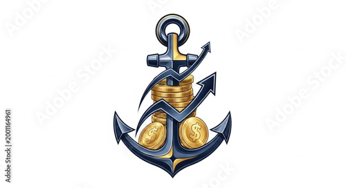 Investment Stability Anchor Icon Vector


