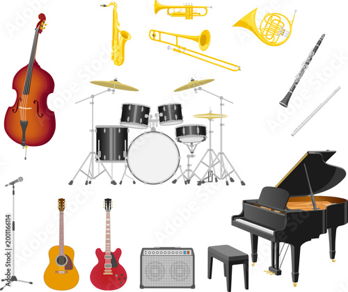 ジャズで使う楽器のアイコンセット