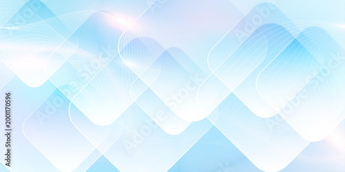 Blue abstract technology background with rounded rectangles and wave lines, clean corporate template for website banner and presentation
