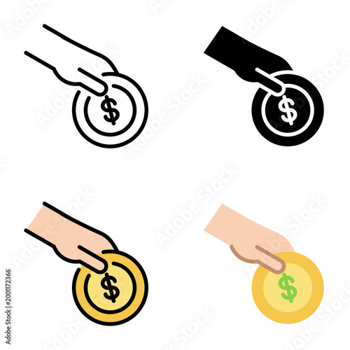 Spend icon collection of various styles for design branding, print and digital media