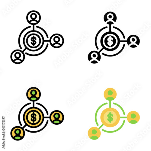 Shareholder icon collection of various styles for design branding, print and digital media