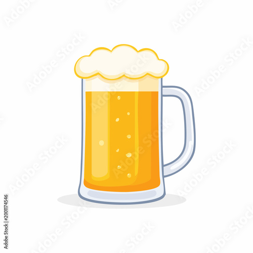 ビールジョッキのシンプルでフラットなベクターイラスト